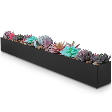 metal 24 succulent box|long metal planter box.